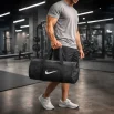 Duffle Gym Bags with Zipper Closure in Black Polyester Material - Image 2