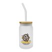 Glass Bottle with Straw and Bamboo Lid 455 ml Capacity - Image 2