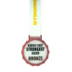 Glass Medals with Metal Frame, 3cm White Ribbon with Box - Image 8