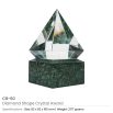 Diamond Shaped Crystal Awards with Marble Base - Image 3