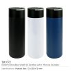 Double Wall SS Bottles, Twist-off Lid with Phone Holder 600ml - Image 3
