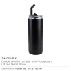 Double Wall SS Tumblers with Transparent Lid & Metal Straw - 500ml - Image 10