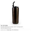 Double Wall SS Tumblers with Transparent Lid & Metal Straw - 500ml - Image 8