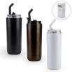 Double Wall SS Tumblers with Transparent Lid & Metal Straw - 500ml