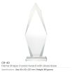 Flame Shaped Crystal Awards with Glass base & Box - Image 3