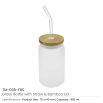 Glass Bottle with Straw and Bamboo Lid 455 ml Capacity - Image 3