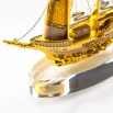 Golden Boat Shaped Memento in Metal with Glass Base in Luxury Box - Image 4