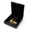 Golden Boat Shaped Memento in Metal with Glass Base in Luxury Box - Image 8