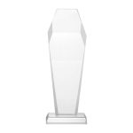 Hexagon Shaped Crystal Awards with Glass Base & Box