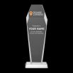 Hexagon Shaped Crystal Awards with Glass Base & Box - Image 2