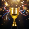 Metal Open Cup Trophies & Removable Ribbon Attached to Both Handles - Image 4
