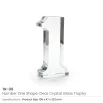 Crystal Glass Trophy in Number One Shape with Gold Lock Closure Box - Image 5
