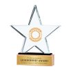 Star Shaped Crystal Awards with Wooden Base - Image 2