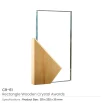 Rectangle Wooden Crystal Awards in Hardboard Box - Image 3
