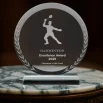Round Clear Crystal Awards with Engraved Leaves in Premium Box - Image 2