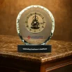 Round Crystal Clock Awards with Oval Glass Base in Premium Box - Image 2