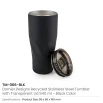 Dorniel Designs Tumblers, Transparent Lid, Recycled Stainless Steel, 540ml - Image 9