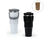 Double Wall Stainless Steel Tumblers with Handle & Straw - 900ml