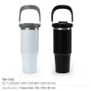 Double Wall Stainless Steel Tumblers with Handle & Straw - 900ml - Image 3