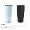 Dorniel Designs Tumblers, Transparent Lid, Recycled Stainless Steel, 540ml - Image 3