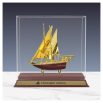 UAE Golden Dhow Memento in Wooden Base & Acrylic Case - Image 2
