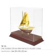 UAE Golden Dhow Memento in Wooden Base & Acrylic Case - Image 3