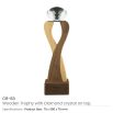 Wooden Trophy with Diamond shape Crystal on Top - Image 3