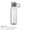 rPET Transparent Bottles 800ml SS Lid with Carry Handle - Image 6